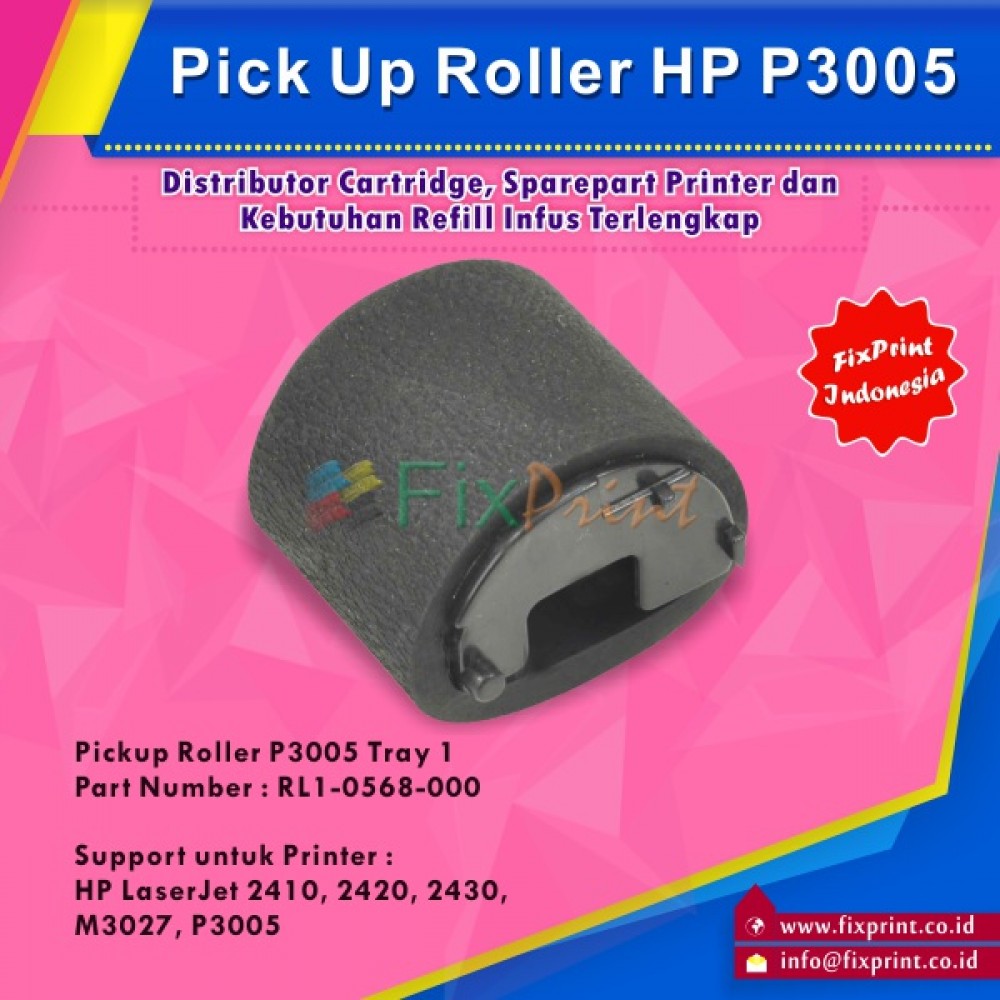 Pick Up Roller HPC Laserjet 2410 2420 2430 M3027 M3035 P3005 Tray 1, Penarik Kertas Part Number RL1-0568-000 RL1-0569-000