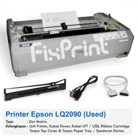 Printer Used Epson LQ-2090 LQ2090 2090 Tanpa Tutup Atas dan Tanpa Sandaran