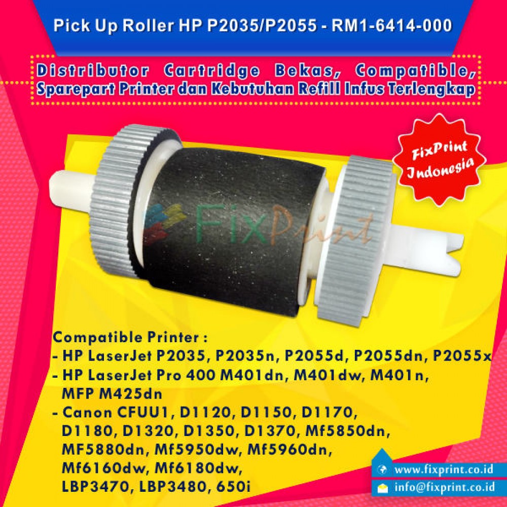 Pick Up Roller HPC LaserJet P2035 P2055 Tray 2, RM1-6414-000 HPC LaserJet Pro 400 M401dn M401dw M401n MFP M425dn