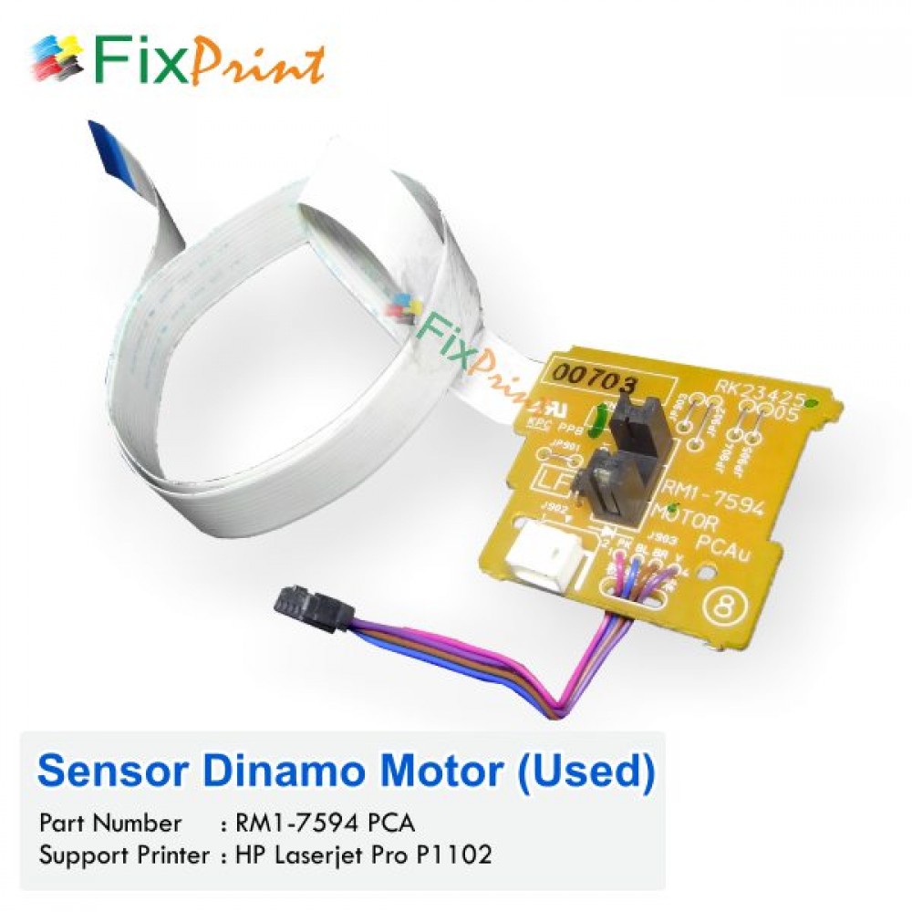 Sensor Dinamo Motor Printer HP Laserjet Pro P1102 P1102w + Kabel Flexible Used, Part Number RM1-7594 PCA